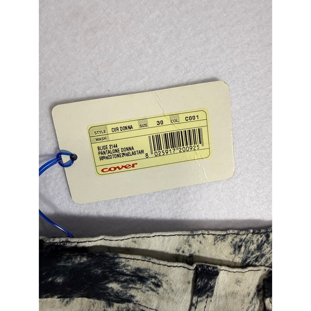 Deadstock Vintage Y2K Cover Italy Cow Print Acid Wash Flared Jeans 30 NWT - Picture 3 of 9